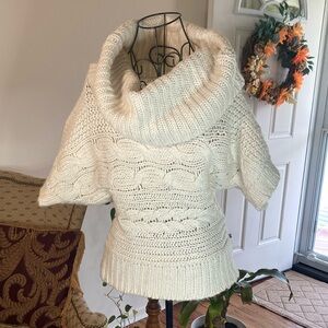 The Limited - Cozy White Knit Cowl Neck Sweater